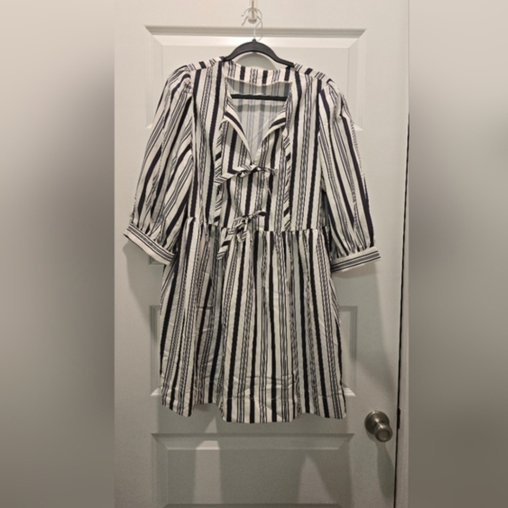 Wenrine Women's Puff Sleeve Mini Dress